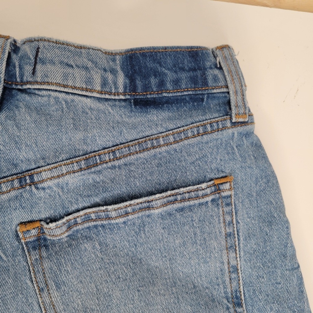 Abercrombie & Fitch Mom Shorts Womens Sz 28/6 Blue Curve Love High Rise Raw Hem - Picture 12 of 13
